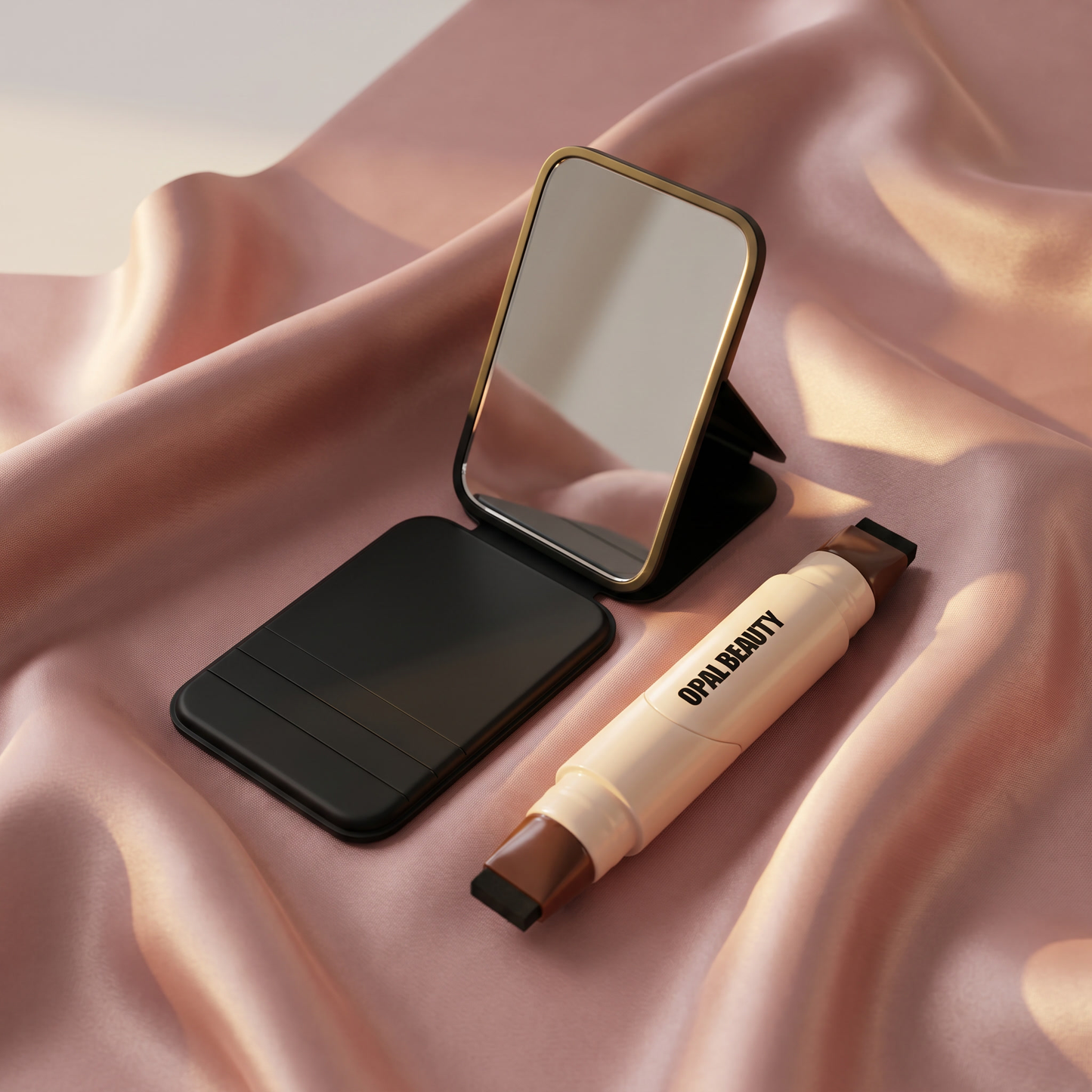 Miroir de poche en cuir