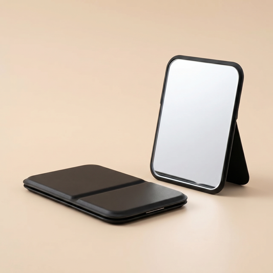 Miroir de poche en cuir